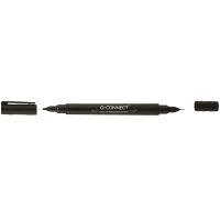 Marker permanent Q-CONNECT cu doua varfuri (0.4 mm / 1.0 mm), negru
