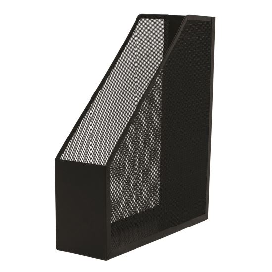 Suport Q-CONNECT MESH pentru reviste, vertical, din plasa metalica, 90 x 295 x 258 mm, negru