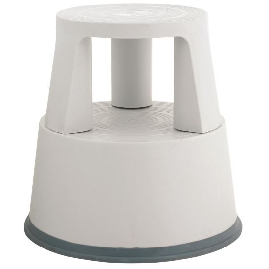 Inaltator mobil de birou Q-CONNECT Step Stool, taburet din plastic, inaltime 43 cm, diametru 295/445 mm, 2.9 kg, gri