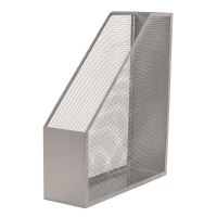 Suport Q-CONNECT MESH pentru reviste, vertical, din plasa metalica, 90 x 295 x 258 mm, argintiu