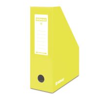 Suport vertical din carton DONAU, cotor 100 mm, carton lucios 390 gr/mp, galben