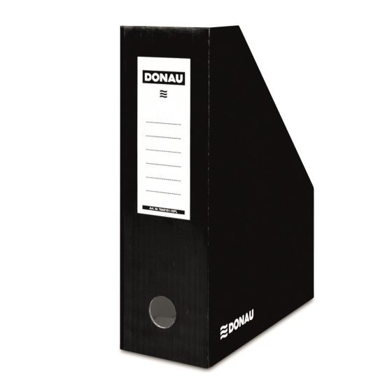 Suport vertical din carton DONAU, cotor 100 mm, carton lucios 390 gr/mp, negru
