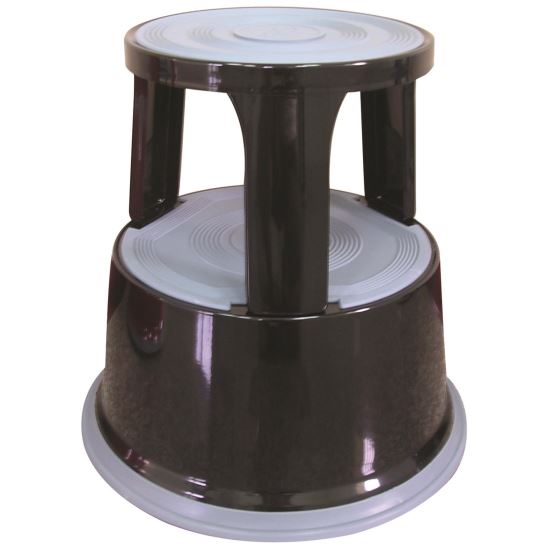Inaltator mobil de birou Q-CONNECT Step Stool, taburet metalic, inaltime 43 cm, diametru 295/445 mm, 5 kg, negru