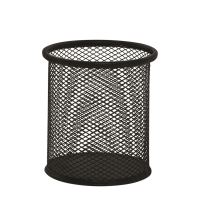Suport Q-CONNECT MESH pentru instrumente de scris, rotund, din plasa metalica, 90 x 100 mm, negru