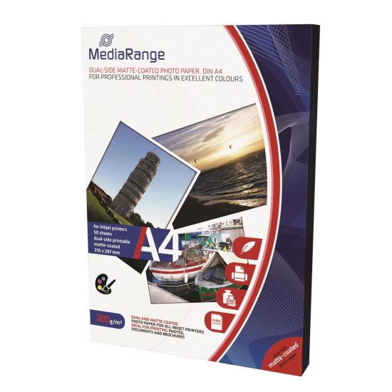 Hartie foto MediaRange Inkjet, A4, 200 gr, mat, 50 coli/top