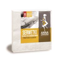 Servetele de masa ANNA ZARADNA, celuloza alb, 2 strat, 33 x 33 cm, 50 buc/set