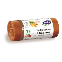 Saci menajeri colectare selectiva Stella, cu manere, 35 litri, rezistenti, 20 buc/set, maro (deseuri BIO)