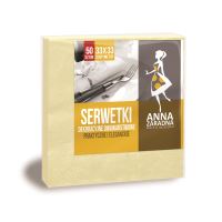 Servetele de masa ANNA ZARADNA Colour, celuloza, 2 straturi, 33 x 33 cm, 50 buc/set, bej
