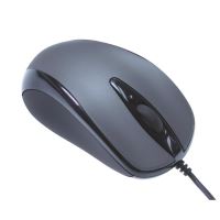 Mouse optic cu fir MediaRange, conectare USB, 3 butoane, negru/argintiu
