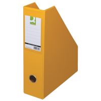 Suport vertical Q-CONNECT plastifiat PVC, pliabil, cotor 76 mm, cu inel, galben