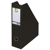 Suport vertical Q-CONNECT plastifiat PVC, pliabil, cotor 76 mm, cu inel, negru