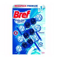 Odorizant toaleta Bref Wc Color Aktiv+, 3 x 4 bile, 3 x 50 gr, Chlorine
