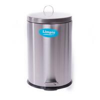 Cos din inox cu pedala, 5 Litri, diametru 20,5 cm, inaltime 25,7 cm, suprafata mata, rotund