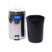 Cos din inox cu pedala, 20 Litri, diametru 29 cm, inaltime 44,5 cm, rotund