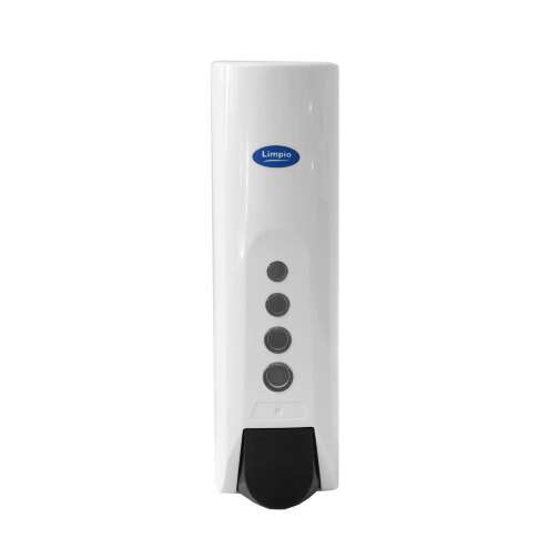 Dozator manual Limpio, pentru sapun/dezinfectant, ABS plastic, 213 x 63 x 83 mm, 400 ml, alb