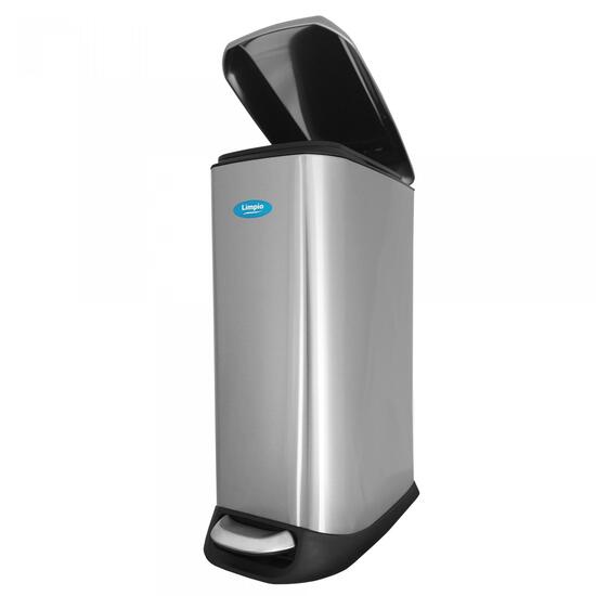 Cos din inox Soft-Close cu pedala, 20 Litri, 413 × 235 × 553 mm