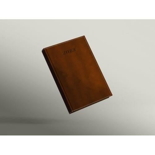 Agenda Herlitz Deluxe 2023, format A5, datata, 352 file, coperta din piele sintetica, maro