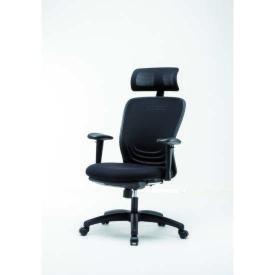 Scaun de birou OFFICE Products "Zakynthos", ergonomic, plastic + textil, negru