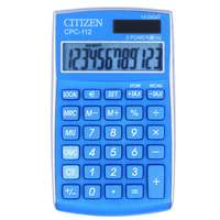 Calculator de birou CITIZEN CPC-112, solar, 12 cifre, afisaz inclinat, format mic, functie Tax, 120 x72 mm, albastru