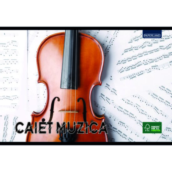Caiet special spiralat Paperland PREMIUM, A4, 36 file, landscape, muzica, hartie 80 gr, coperta policromie
