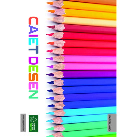 Caiet special Paperland, 16 file, pentru desen, hartie 90 gr, coperta policromie