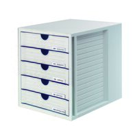 Organizator de birou HAN System Box, cabinet cu 5 sertare, A4, din plastic, 275 x 330 x 320 mm, gri