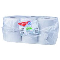 Hartie igienica OFFICE Products ECO, 12 buc/set, reciclat gri, 2 straturi, 570 foi, 63 m