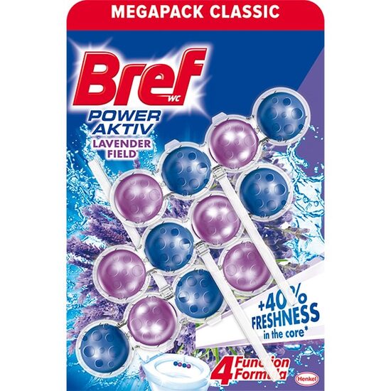 Odorizant toaleta Bref Wc Power Aktiv, 3 x 4 bile, 3 x 50 gr, Lavanda