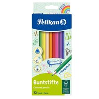 Creioane color Pelikan 12 culori, triunghiulare
