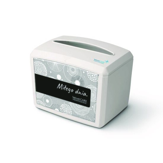 Dispenser pentru servetele de masa VELVET, 148 x 194 x 140 mm, alb