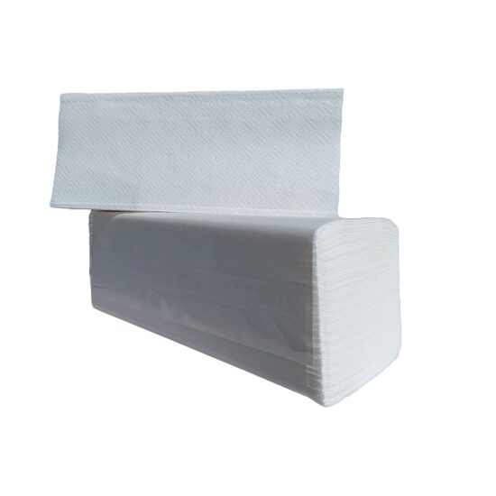 Prosoape pliate OFFICE Products, V-fold, ZZ, celuloza alb (34 gr/mp), 2 straturi, 150 foi, 21 x 25 cm, 20 pachete/bax