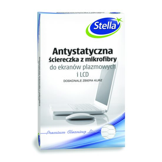 Laveta microfibra antistatica Stella pentru ecrane, 30 x 40 cm, alb