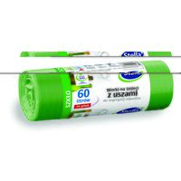 Saci menajeri colectare selectiva Stella, cu manere, 60 litri, rezistenti, 14 buc/set, verde (deseuri sticla)