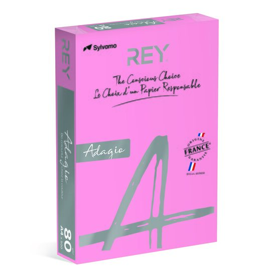 Hartie copiator color REY ADAGIO A4, 80 g, roz