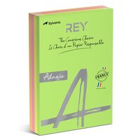 Hartie copiator color REY ADAGIO MIX FLUO A4, 80 g, 4 X 125 coli neon