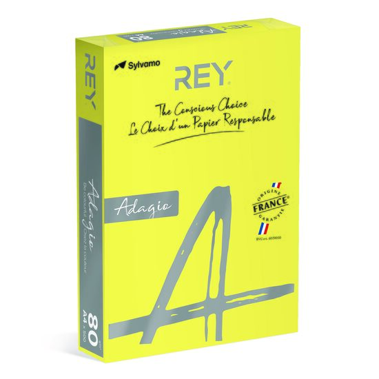 Hartie copiator color REY ADAGIO A4, 80 g, galben intens