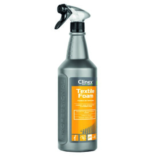 Solutie pentru curatat tapiteria CLINEX Textile Foam, pulverizator, 1 Litru