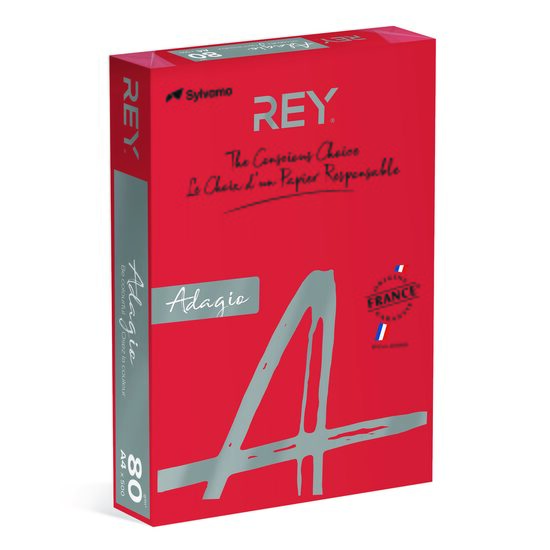 Hartie copiator color REY ADAGIO A4, 80 g, rosu intens