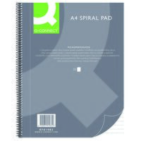 Caiet de birou Q-CONNECT spiralat A4, 80 file, cu 4 perforatii, hartie 70 g/mp, coperta cartonata, dictando