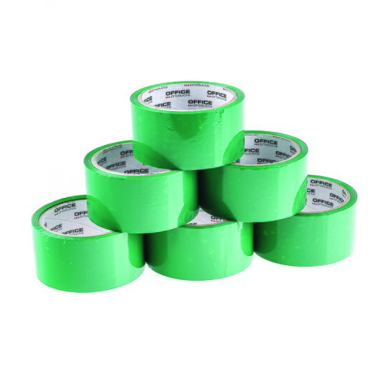 Banda adeziva color pentru ambalare OFFICE Products Acrylic, 48 mm x 50 y, verde