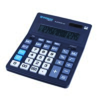 Calculator de birou DONAU TECH, solar, 16 cifre, afisaz inclinat, format mare, 201 x 155 x 35 mm, negru