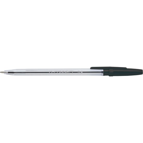 Pix fara mecanism Q-CONNECT Clasic, corp transparent, scriere de 0.5 mm, negru