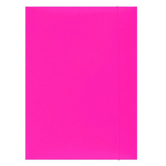 Mapa din carton OFFICE Products, cu elastic vertical, carton 300 gsm, roz