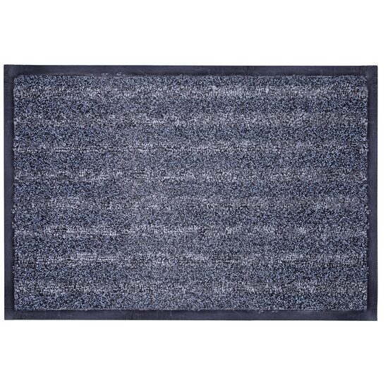 Pres intrare Q-CONNECT, 60 x 40 cm, covoras model in dungi, baza din PVC, negru