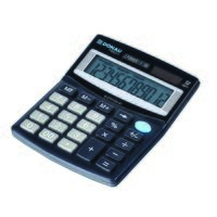Calculator de birou DONAU TECH, solar, 12 cifre, afisaz inclinat, format mediu, 122 x 100 x 32 mm, negru