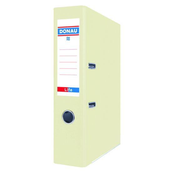 Biblioraft laminat DONAU LIFE, 7.5 cm, colturi metalice, galben pastel