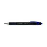 Pix cu mecanism Q-CONNECT Lambda, corp negru, scriere de 0.35 mm, albastru