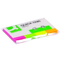 Page marker din hartie Q-CONNECT, 20 x 50 mm, set 4 x 50 file, culori neon