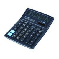 Calculator de birou DONAU TECH, solar, 12 cifre, afisaz inclinat, format mare, 190 x 143 x 31 mm, negru