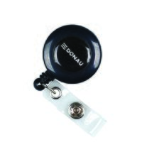 Snur retractabil cu clip pentru ecuson DONAU ID, plastic, lungime max 80 cm, 10 bucati/set, negru